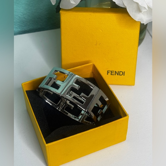 Fendi Jewelry - Fendi Silver FF Cutout Bracelet